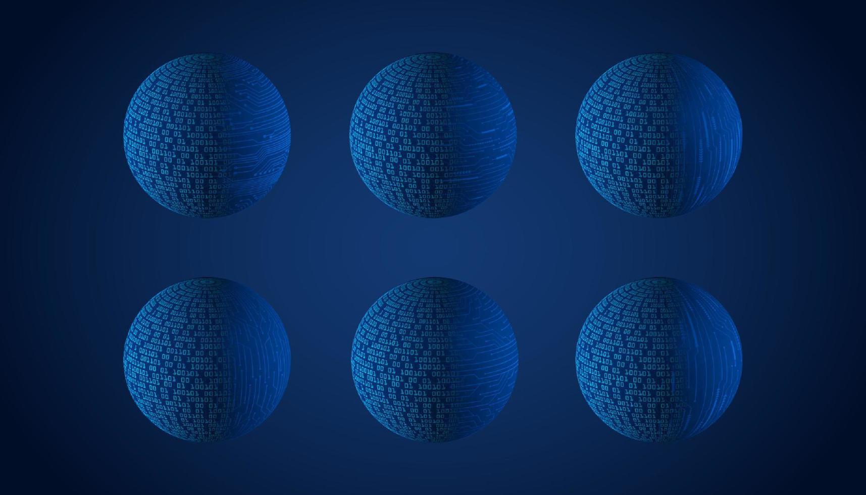 Modern Technology Globe set vector