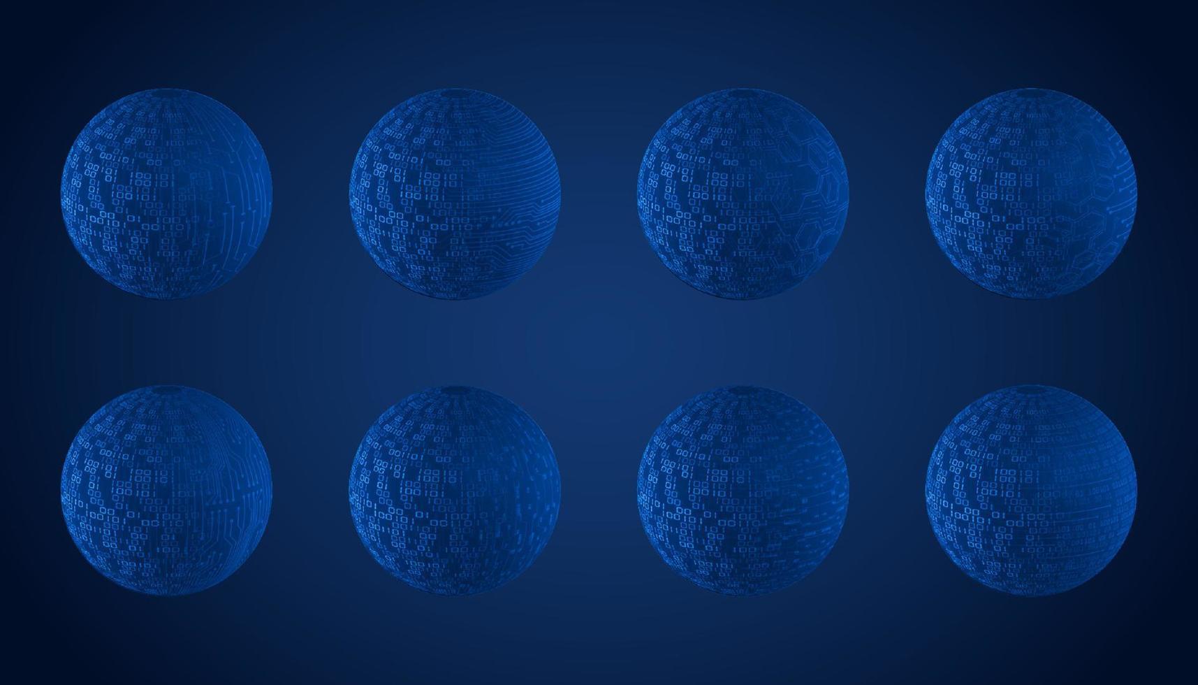 Modern Technology Globe set vector