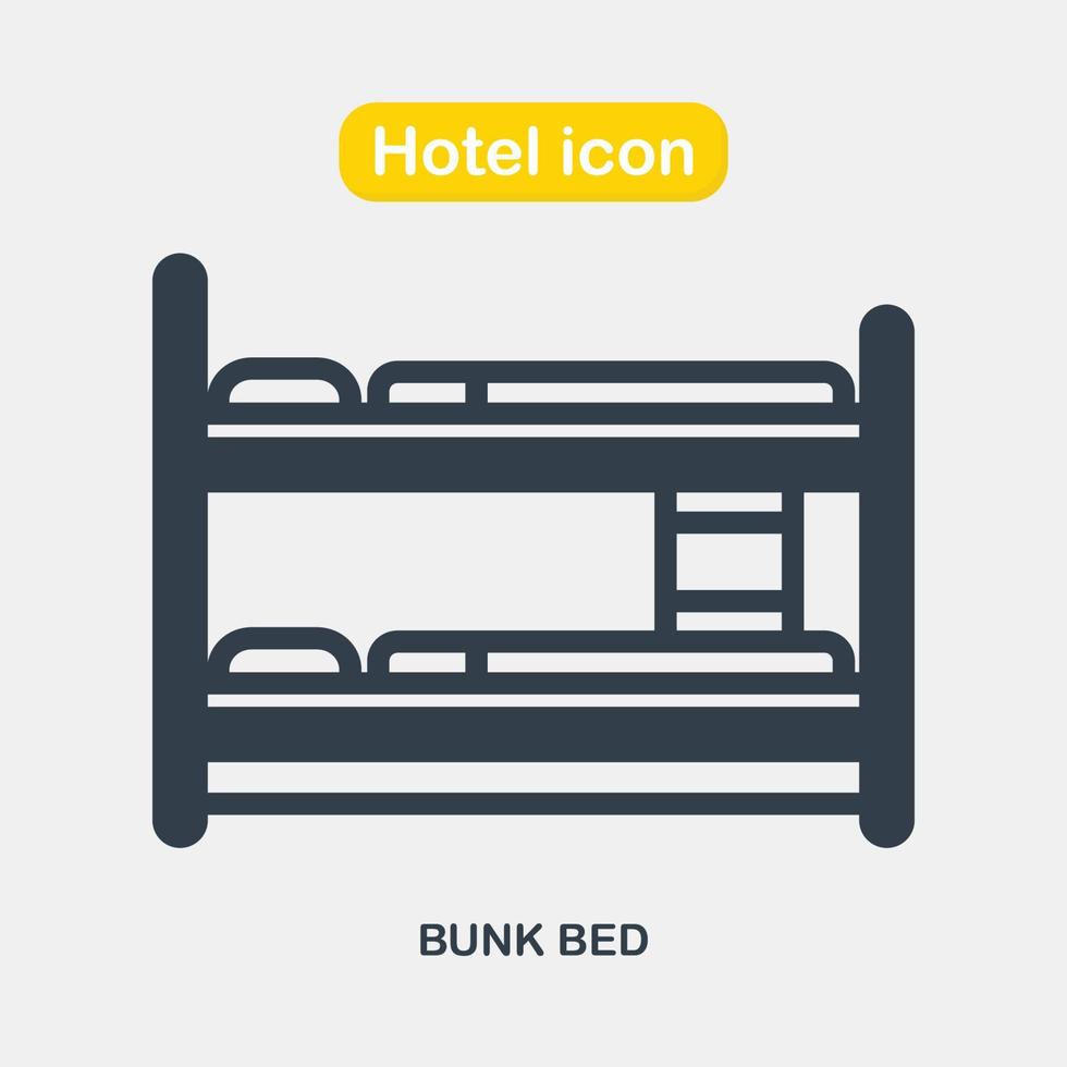 vector de icono de litera. icono simple de albergue y hotel. ilustración vectorial plana