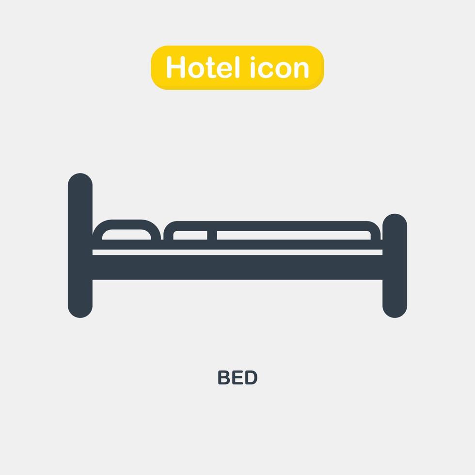 vector de icono de cama. simple icono de hotel y albergue. ilustración vectorial plana