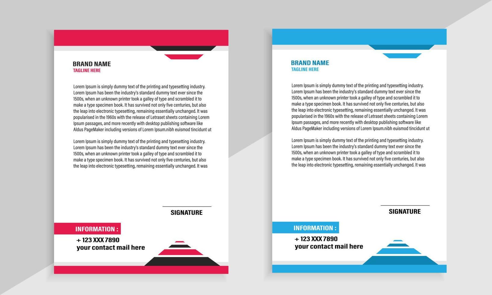 Modern letterhead design vector file for business