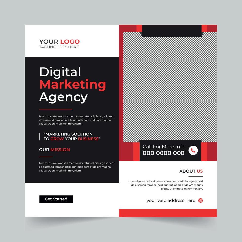 Editable Business social media post, Digital marketing agency Corporate banner promotion ads sales and discount banner vector template design.