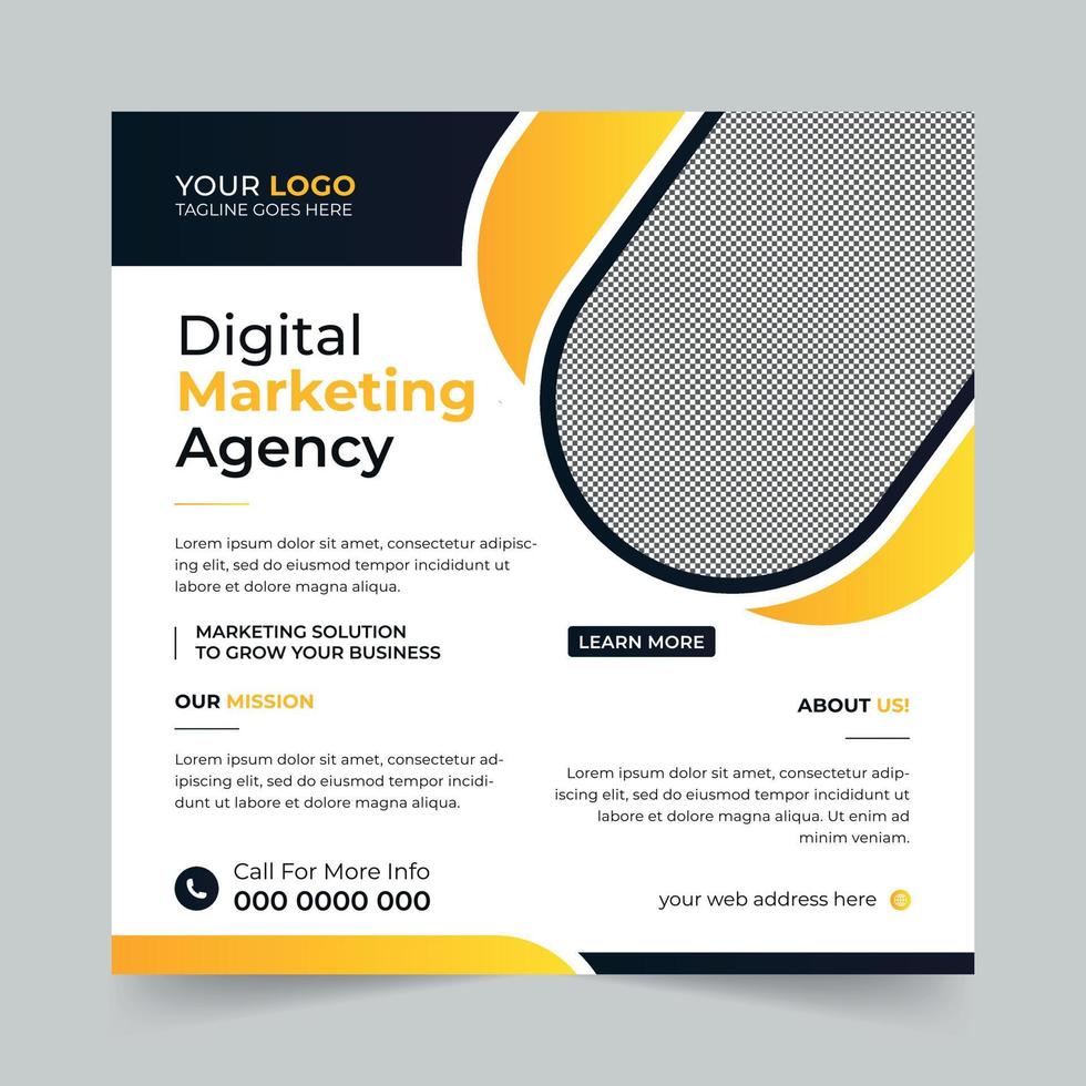 Editable Business social media post, Digital marketing agency Corporate banner promotion ads sales and discount banner vector template design.