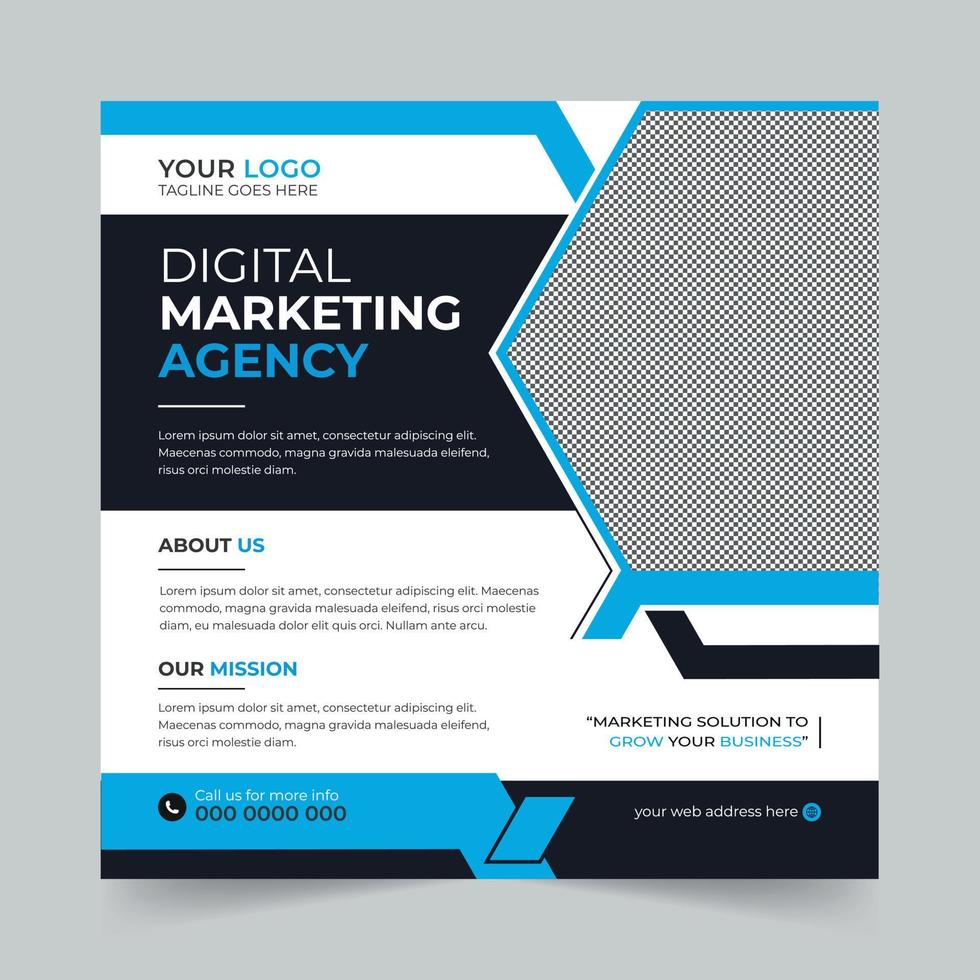 Editable Business social media post, Digital marketing agency Corporate banner promotion ads sales and discount banner vector template design.