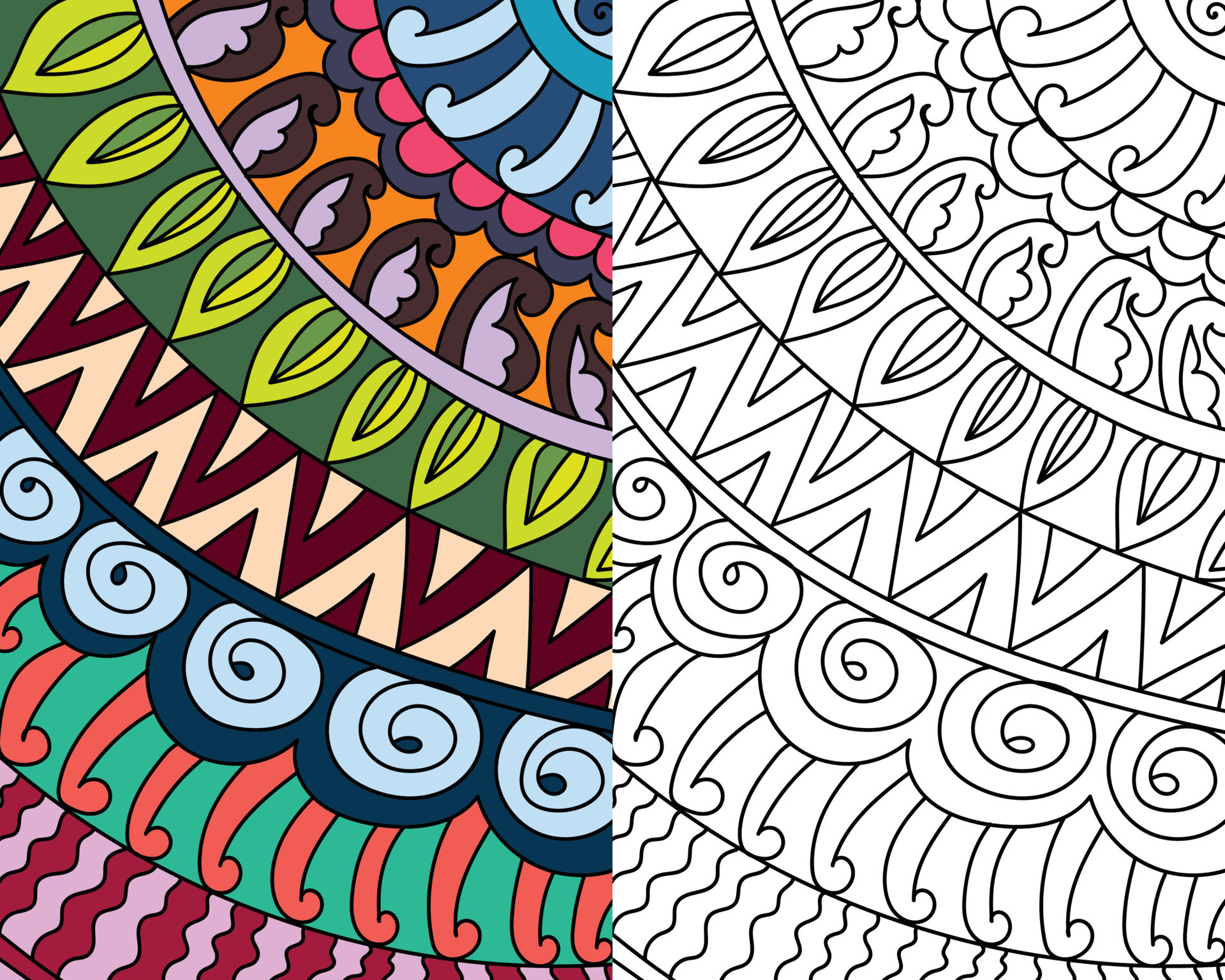 Decorative henna design coloring book page illustration 15941330 Vector ...