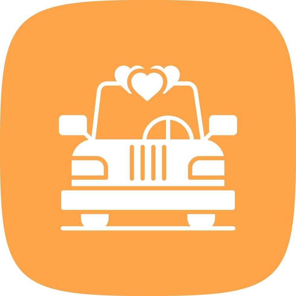 diseño de icono creativo de coche de boda vector