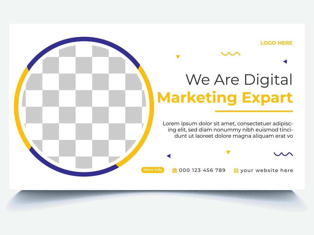 diseño de banner web de marketing digital vector