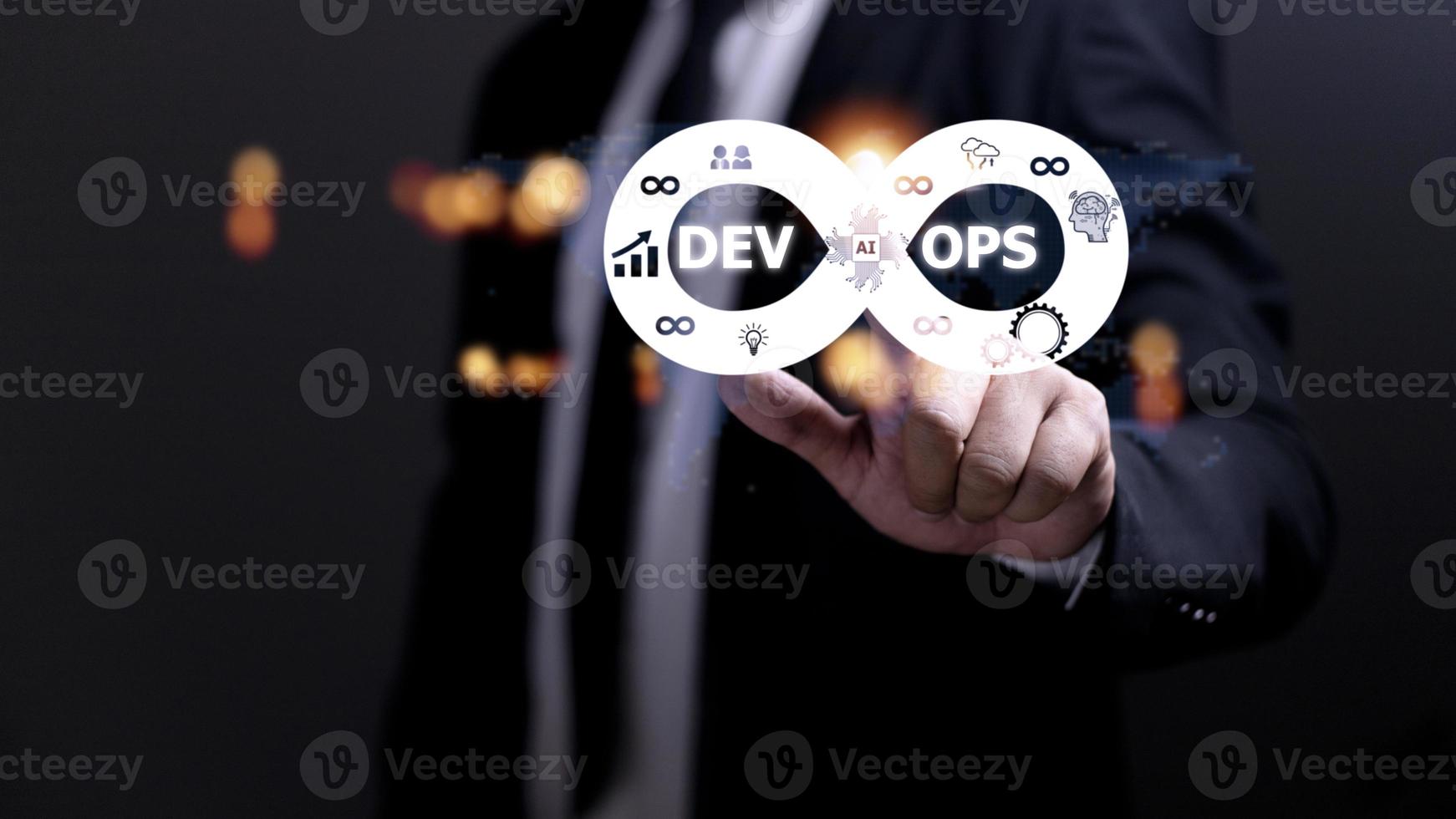 DevOps Methodology Development Operations agil programming technology concept. photo