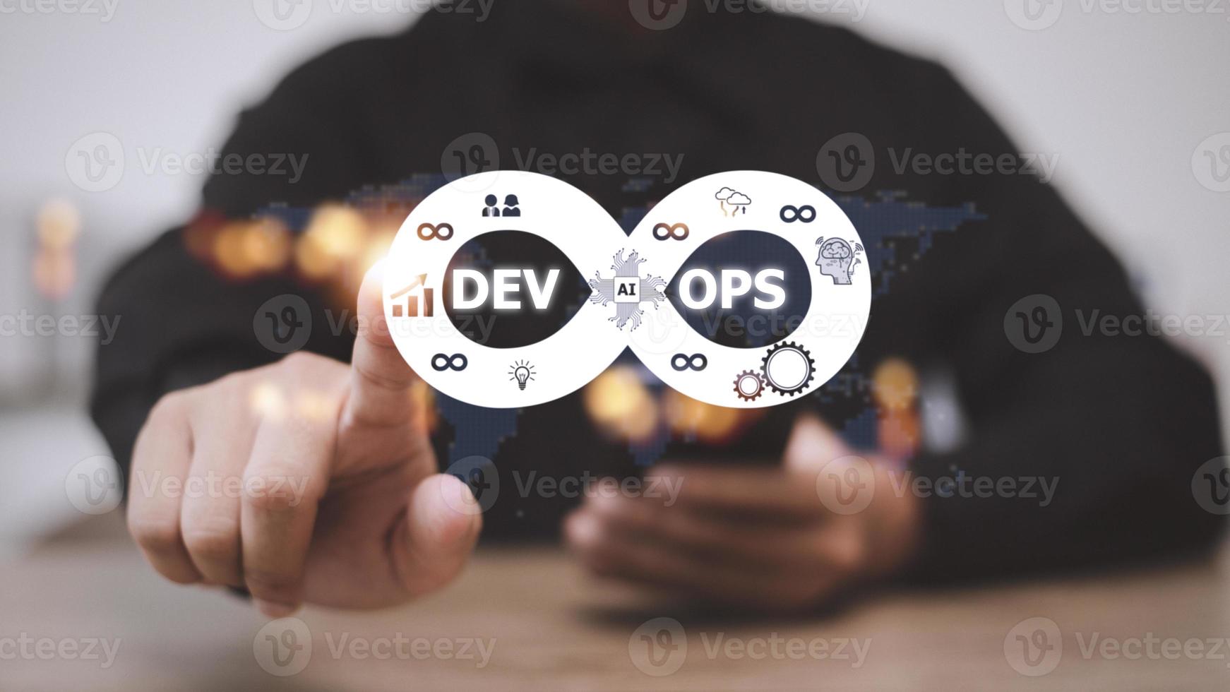 DevOps Methodology Development Operations agil programming technology concept. photo