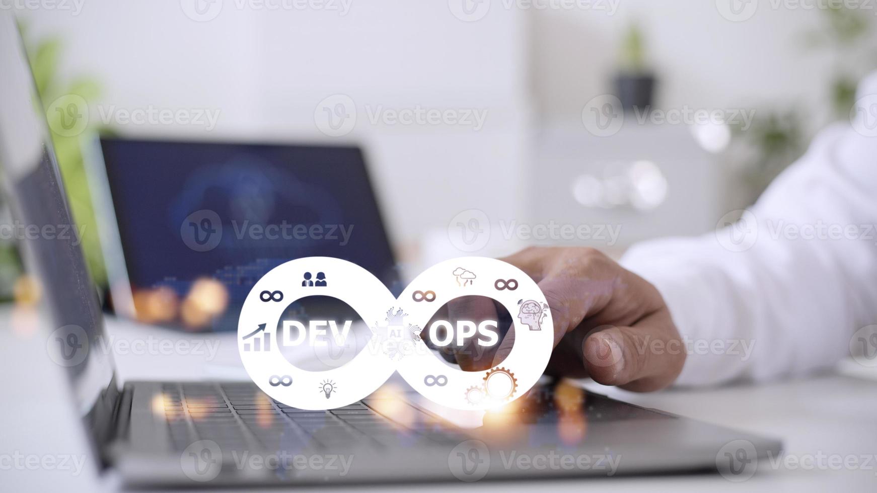 DevOps Methodology Development Operations agil programming technology concept. photo
