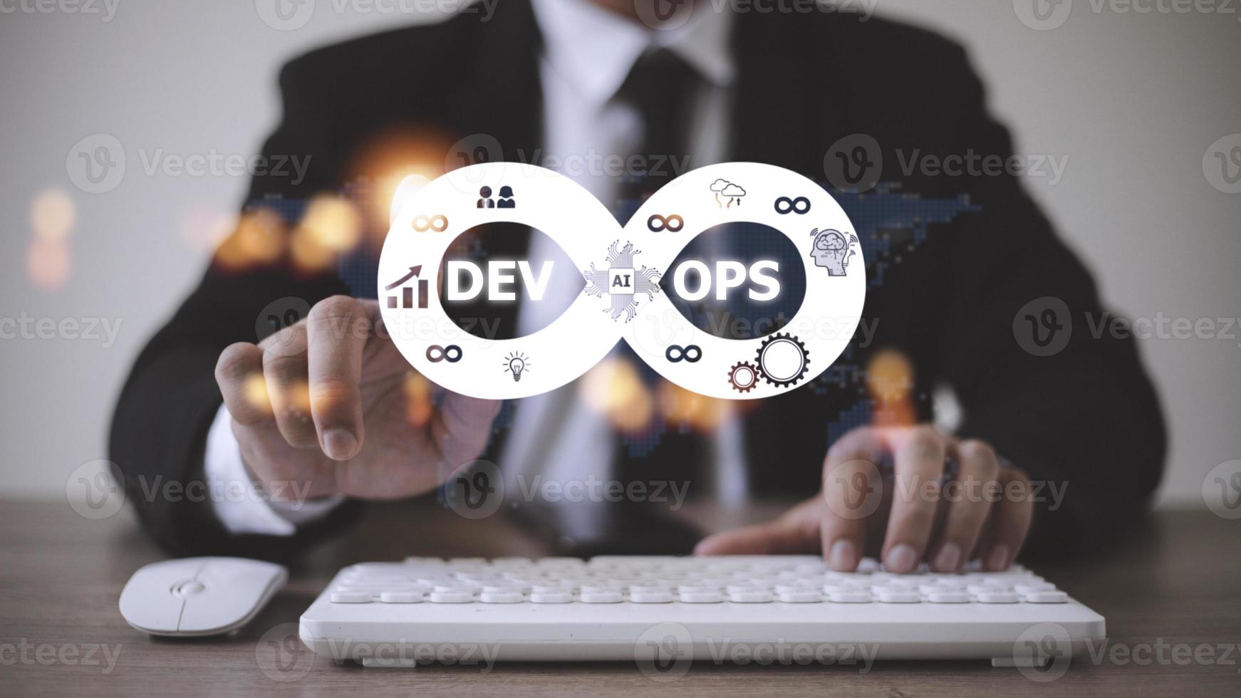 DevOps Methodology Development Operations agil programming technology concept. photo