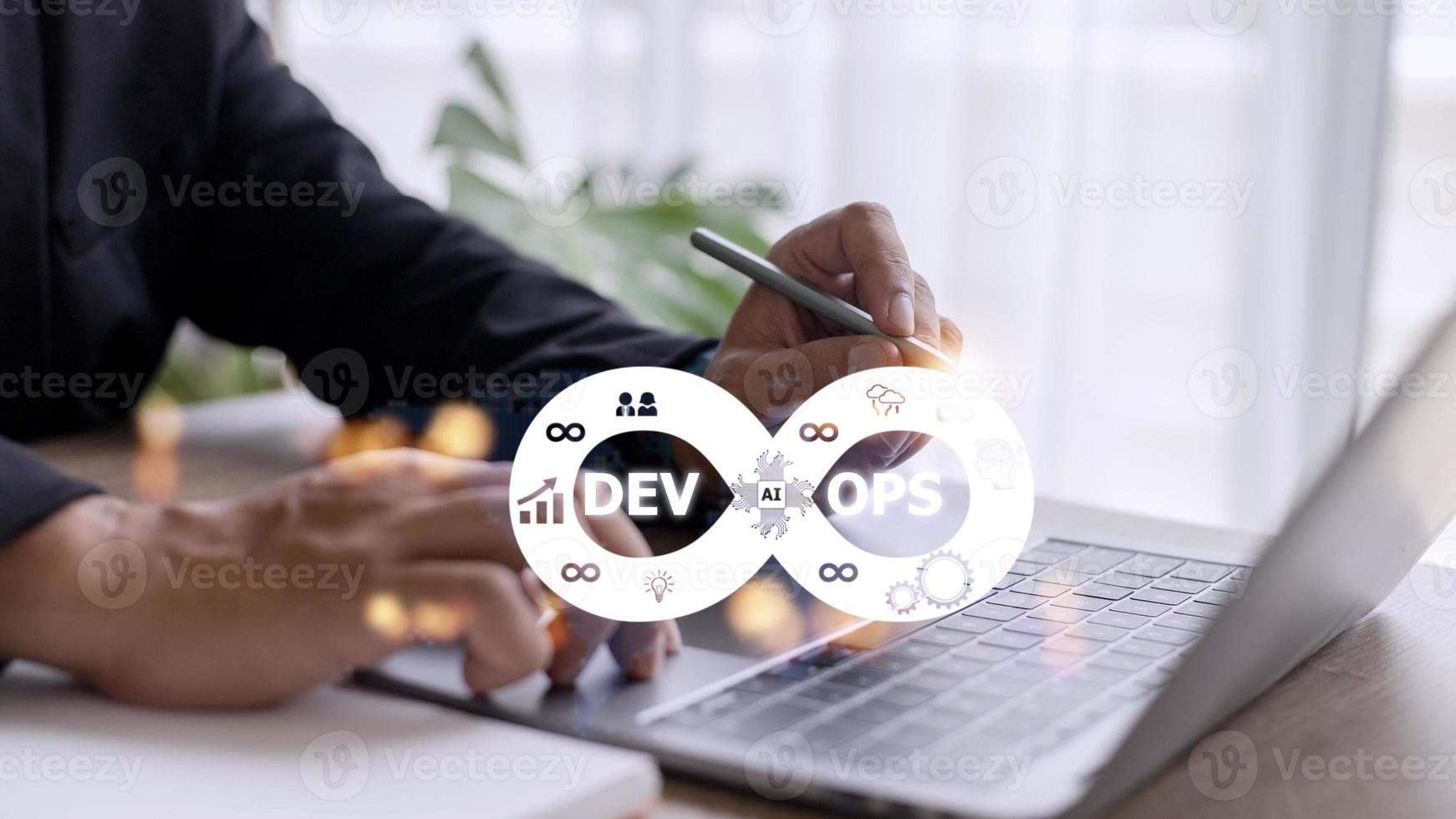 DevOps Methodology Development Operations agil programming technology concept. photo
