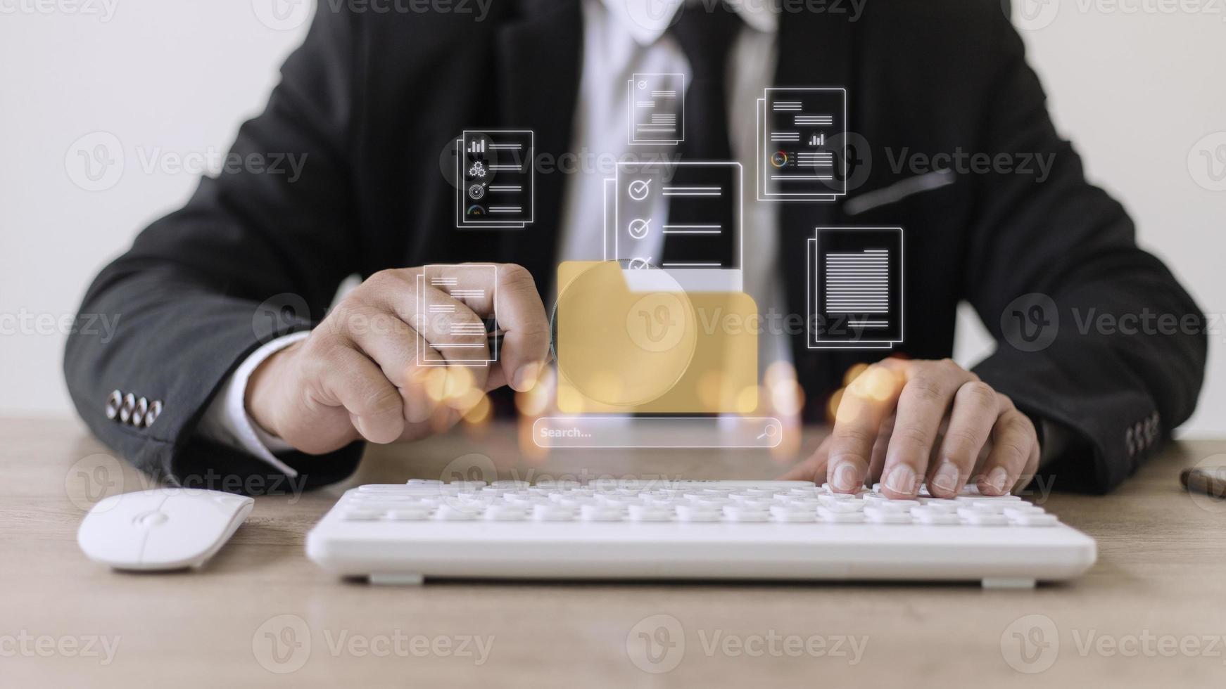 Uploading documents from folder. Open File folder with flying blank documents. Data transfer backup, File Sharing, Document Transferring concept photo