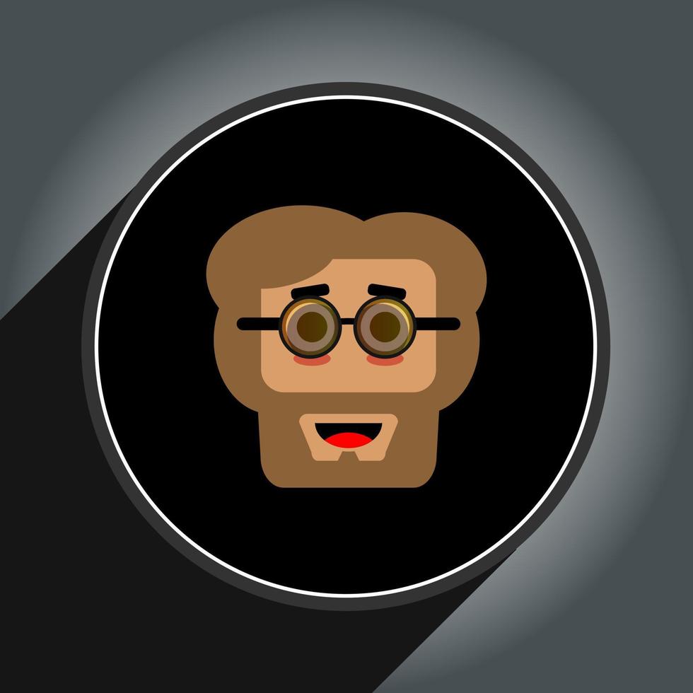 diseño de cabeza de avatar de dibujos animados estilo plano en círculo.icono de perfil pro vector. vector