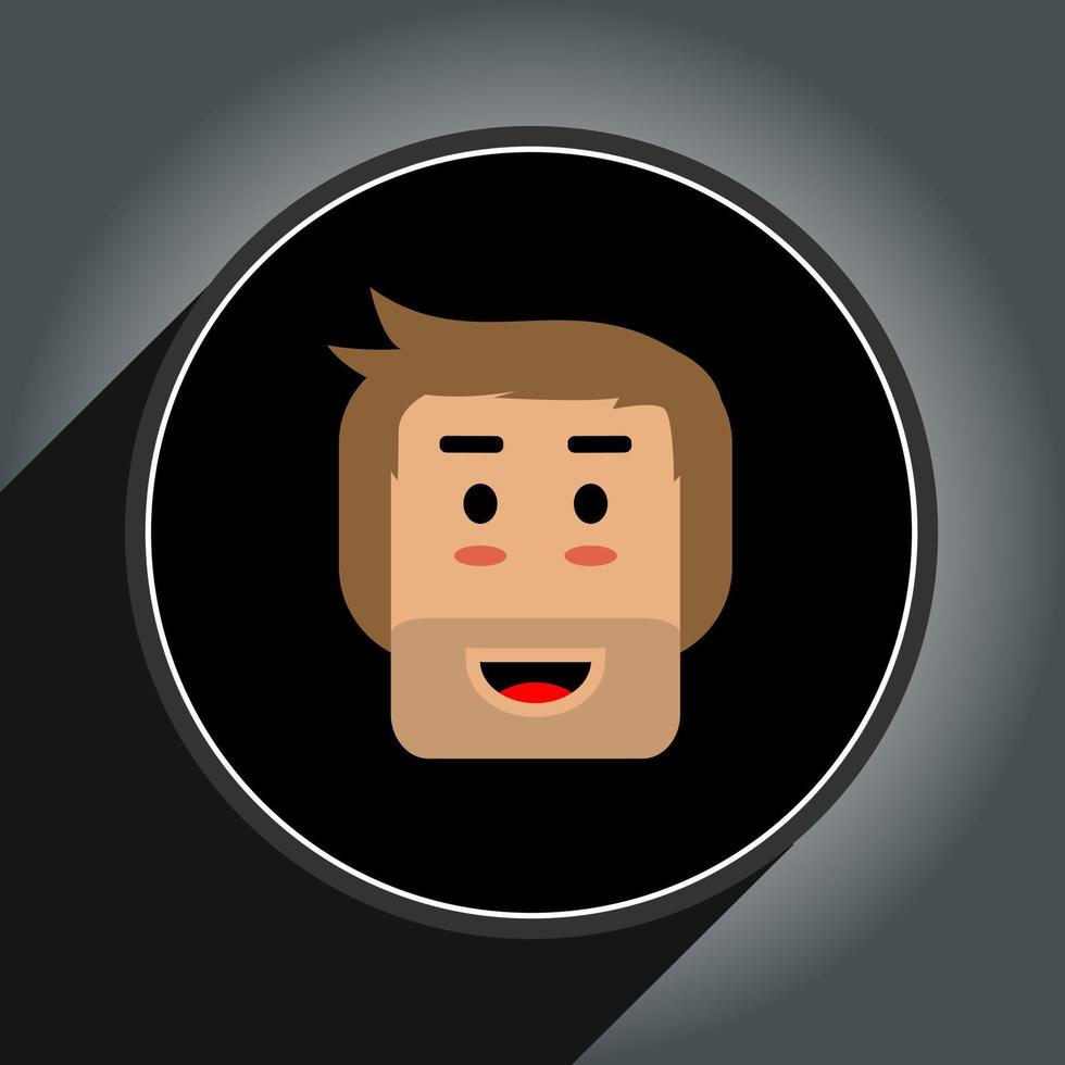 Cartoon avatar head design flat style in circle.Profile icon pro vector. vector