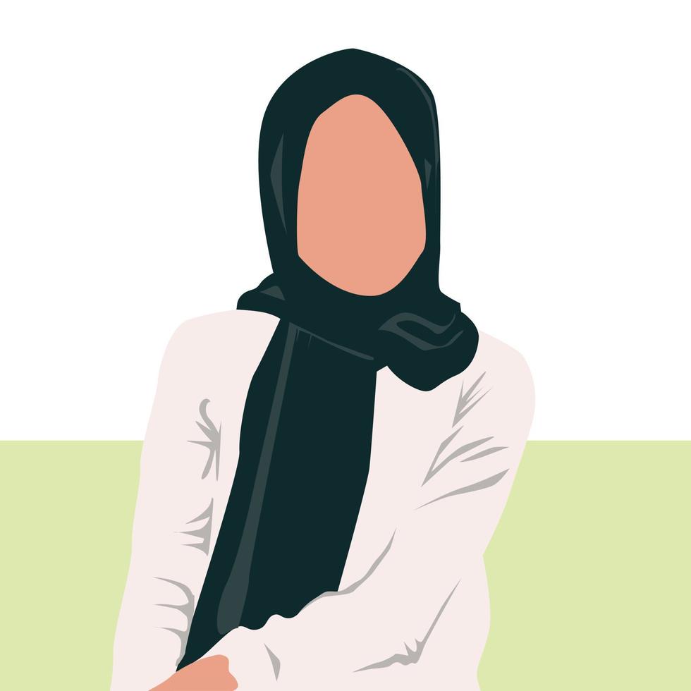 ilustración de una hermosa mujer musulmana con hiyab vector