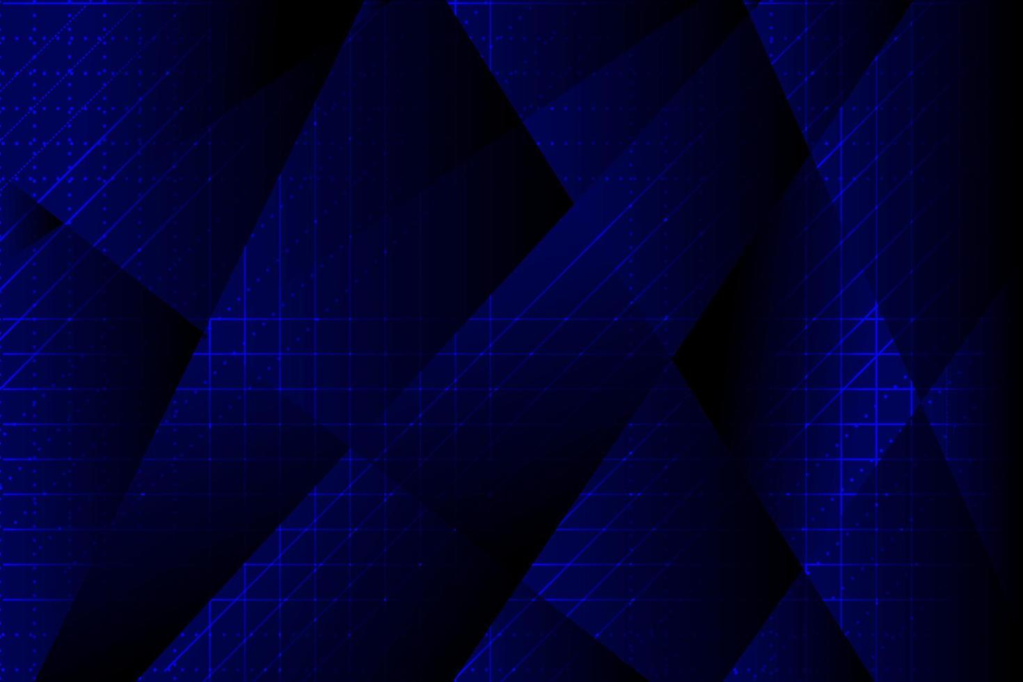 Blue and black with lines and dots abstract technology background. vector