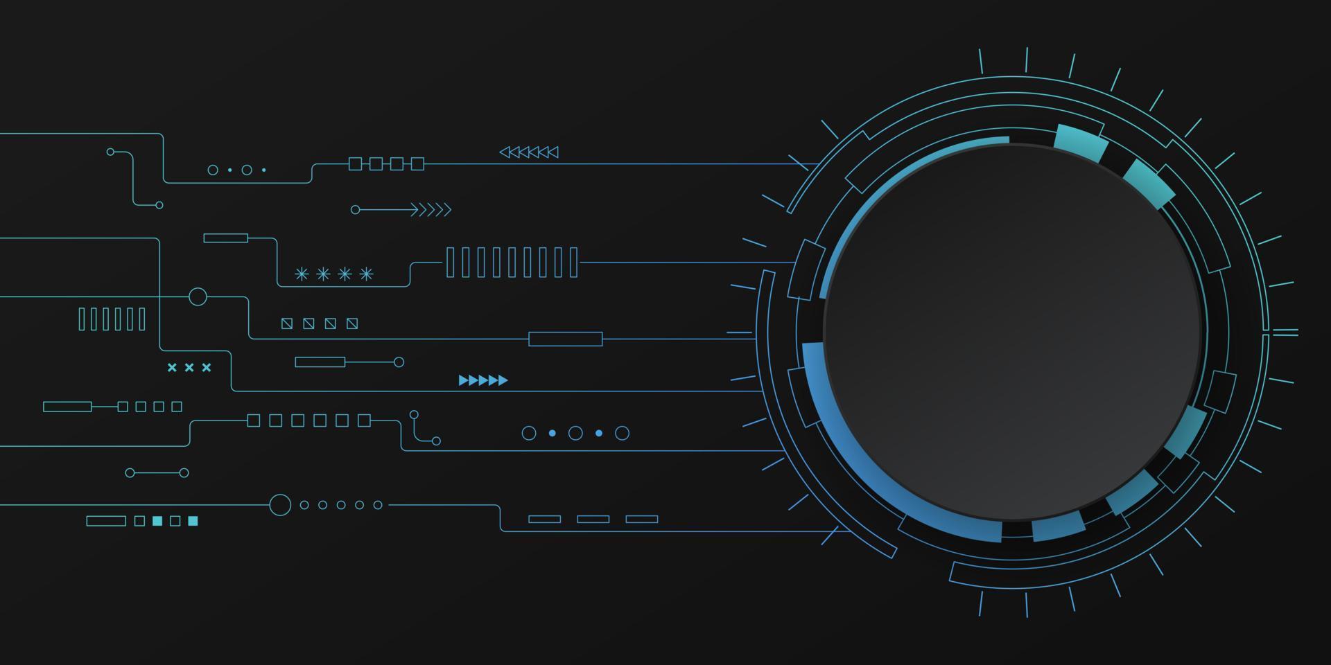 fondo de tecnología abstracta. concepto digital y de comunicación de alta tecnología. diseño de fondo vectorial con línea de circuito. ilustración vectorial vector