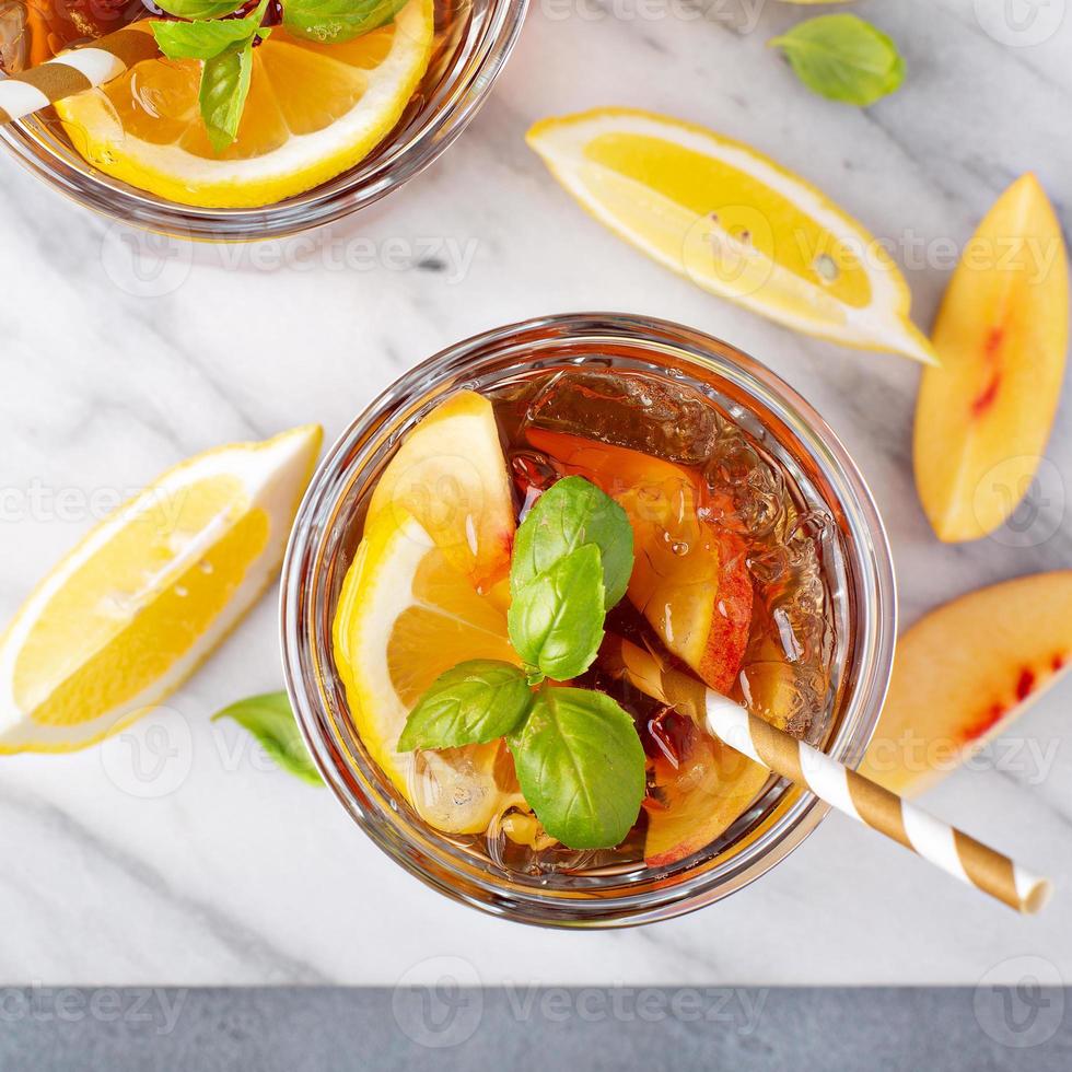 Peach and lemon ice tea photo