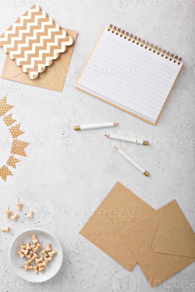 Clean and bright tabletop with copy space photo