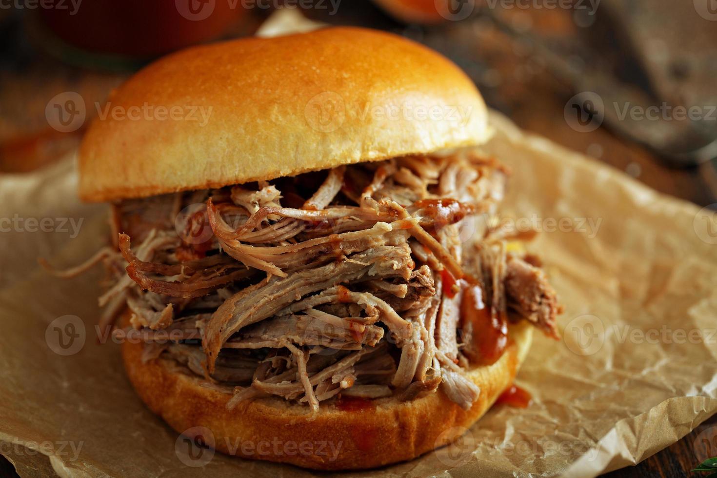 Pulled pork sandwich photo