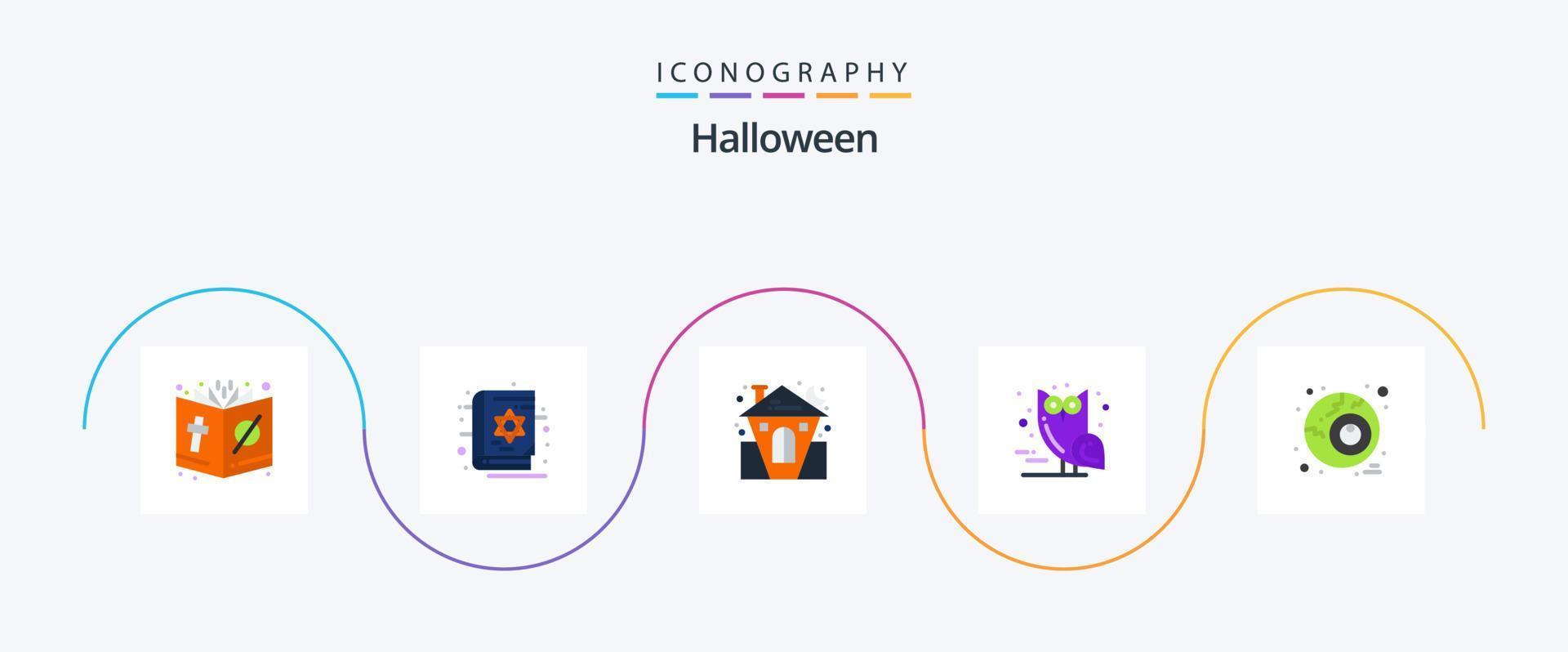 Halloween Flat 5 Icon Pack Including scary. halloween. scary. bird. holiday vector