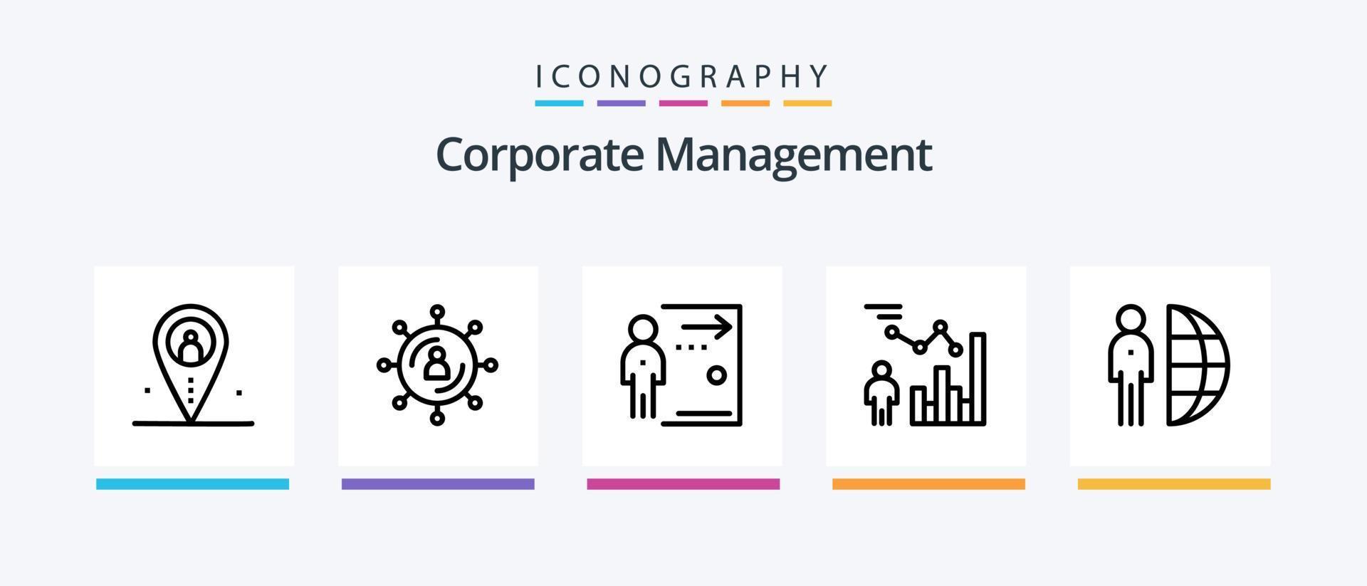 Corporate Management Line 5 Icon Pack Including media. internet. people. teamwork. people. Creative Icons Design vector