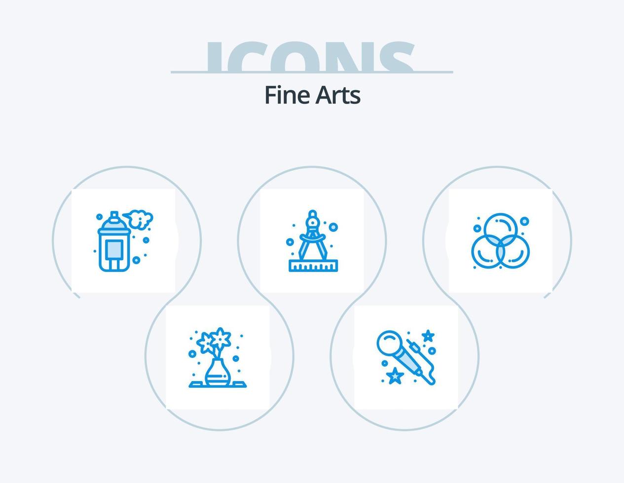 Fine Arts Blue Icon Pack 5 Icon Design. design. circle. art. art. art vector