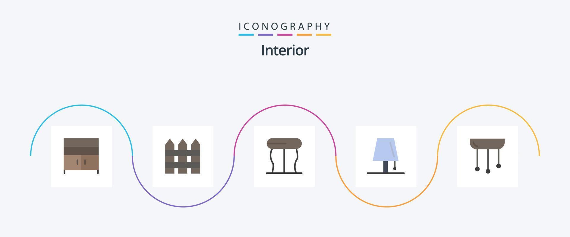 paquete interior de 5 iconos planos que incluye lámpara de araña. luz. proteccion. lámpara. diseño vector