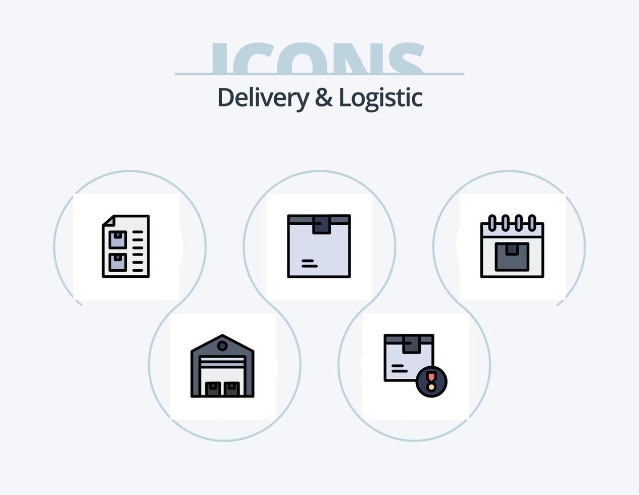 Delivery And Logistic Line Filled Icon Pack 5 Icon Design. delivery. barcode. logistic. time. product vector