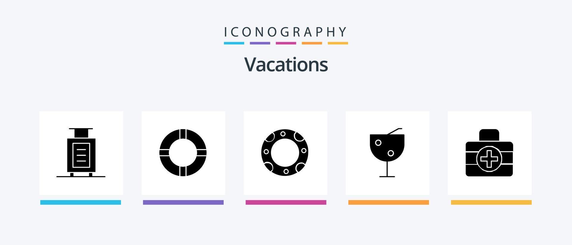 Vacations Glyph 5 Icon Pack Including . ic. medici .. Creative Icons Design vector