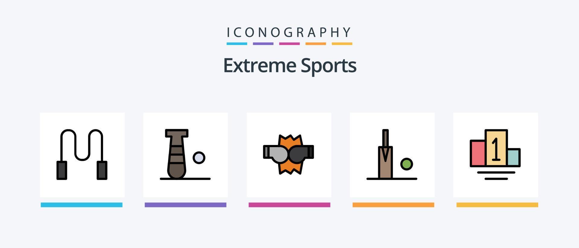 Sport Line Filled 5 Icon Pack Including . skipping. . Creative Icons Design vector