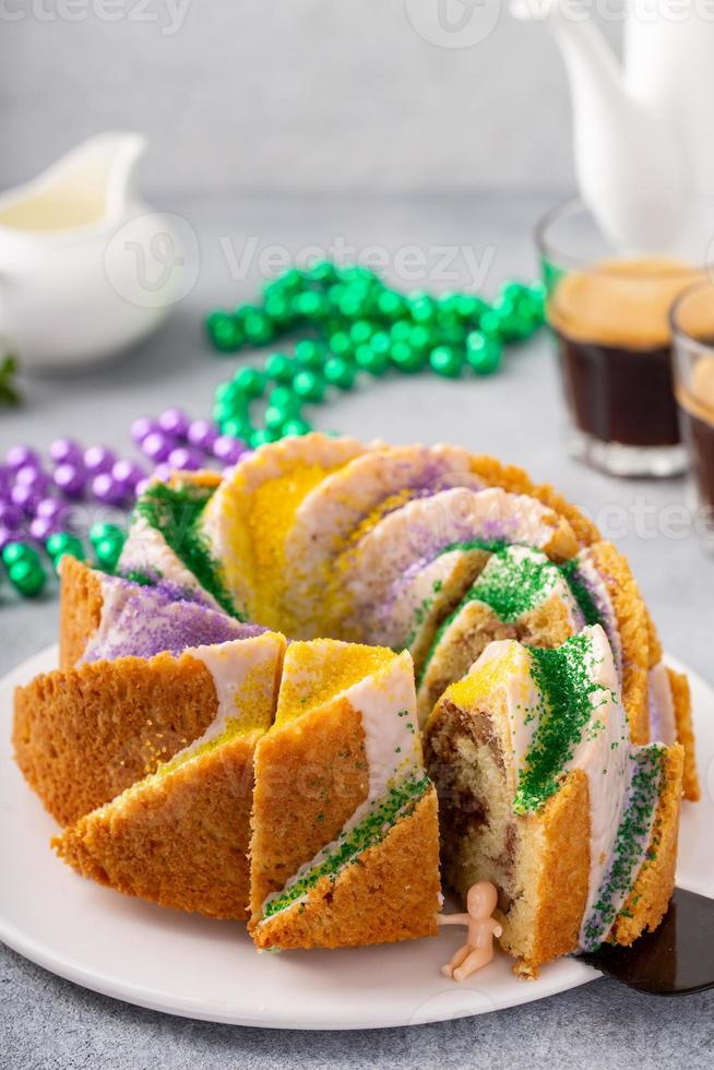 King cake with traditional decoration photo