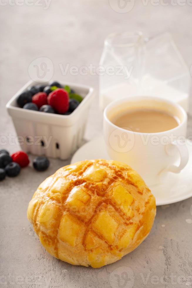 Taiwan Polo bun, sweet bread with crunchy topping photo
