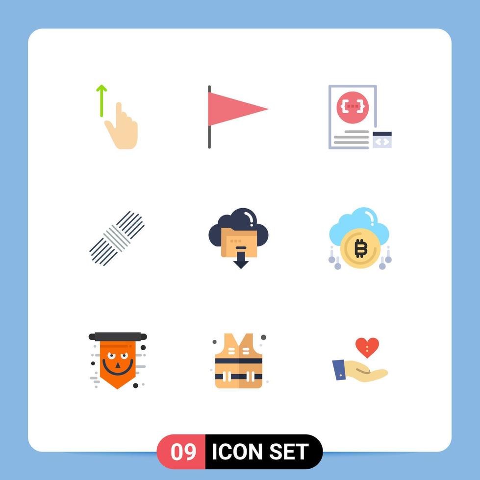 Universal Icon Symbols Group of 9 Modern Flat Colors of arrow set app pack planning Editable Vector Design Elements