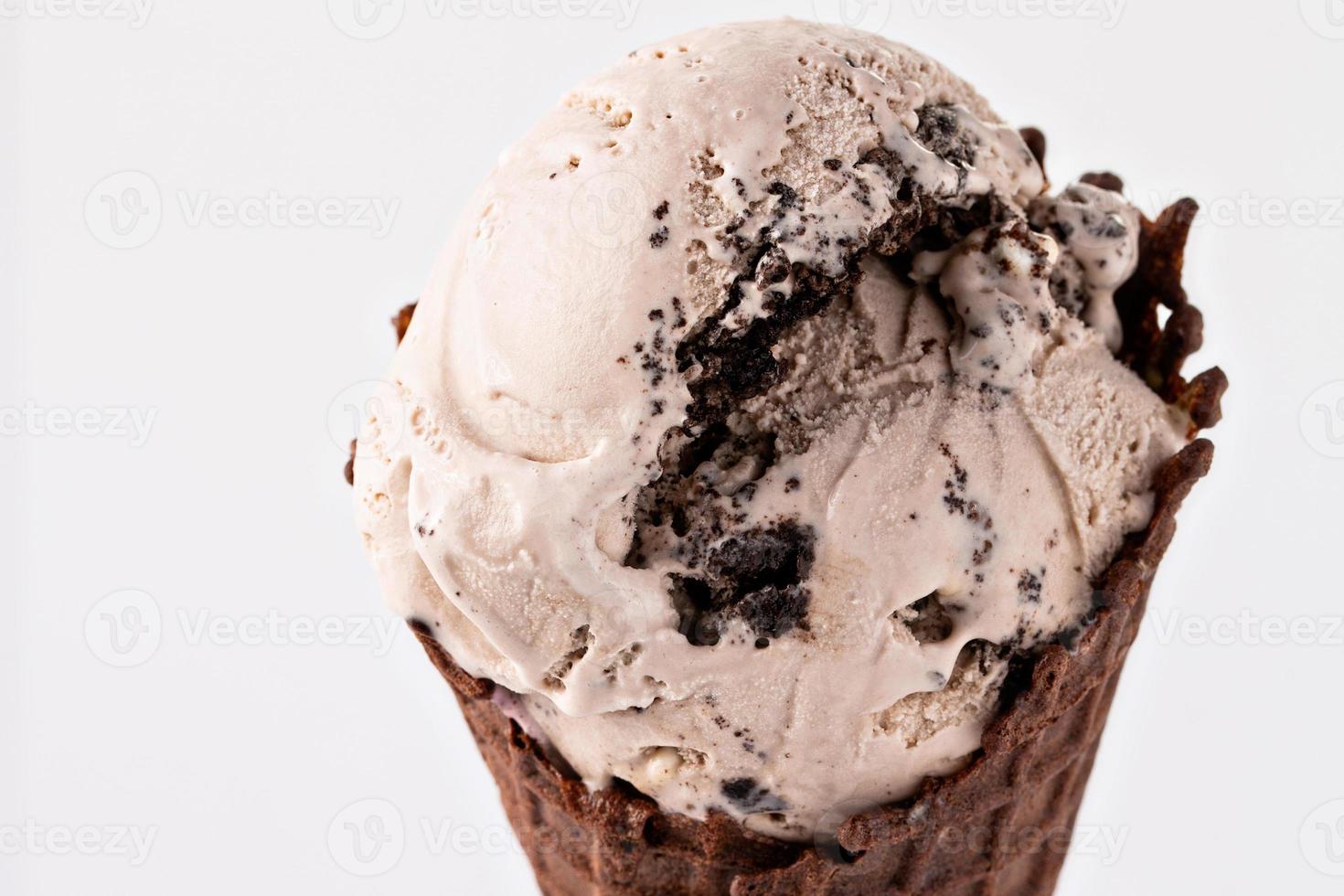 Cookies and cream ice cream cone photo