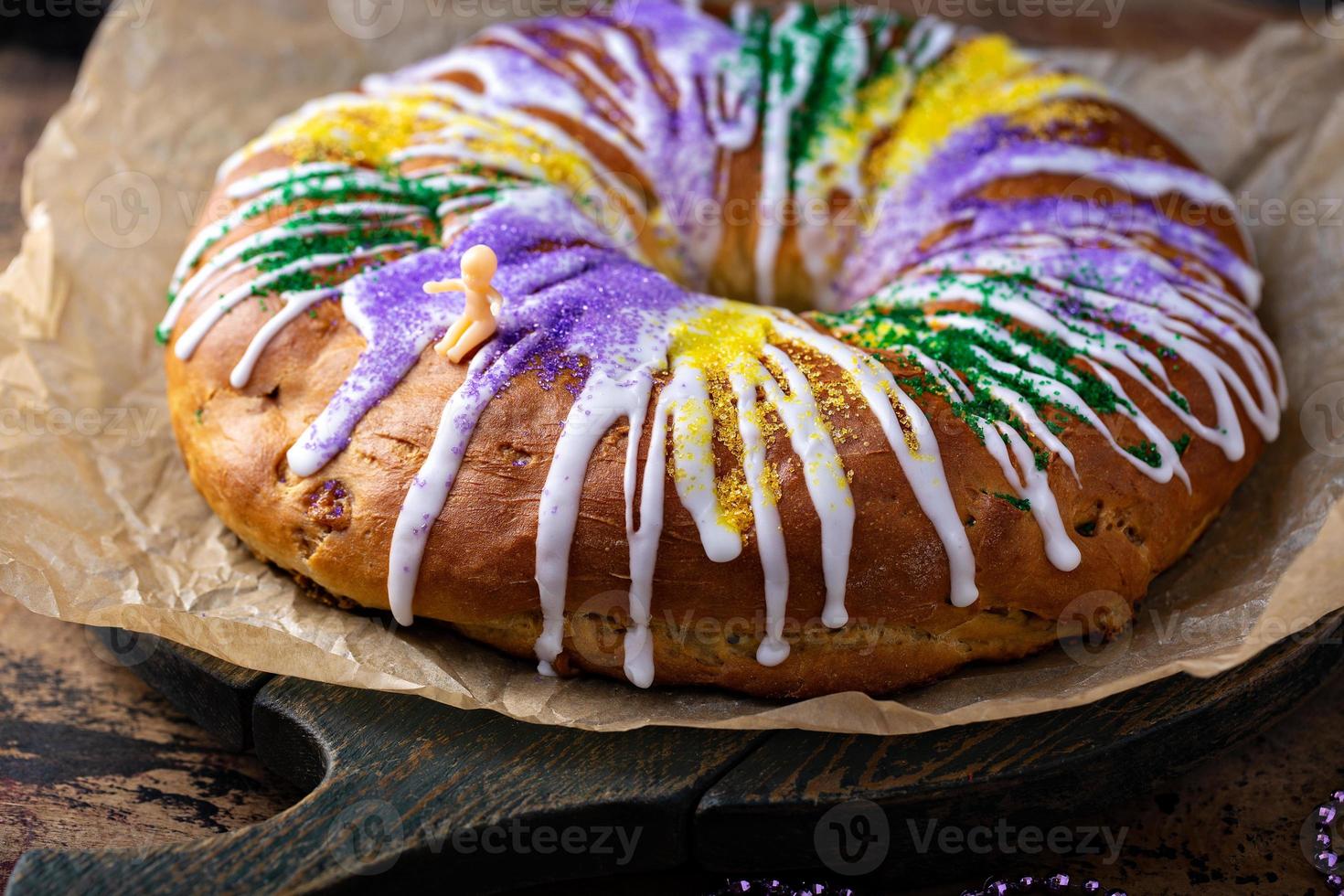 pastel de rey para mardi gras foto