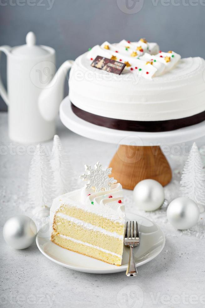 White Christmas cake photo