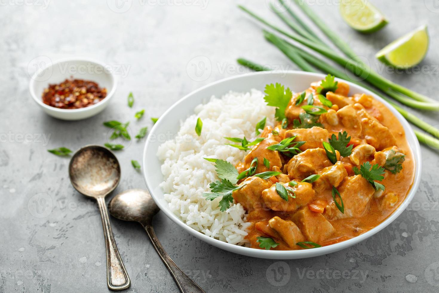 Chicken and cashew red curry photo