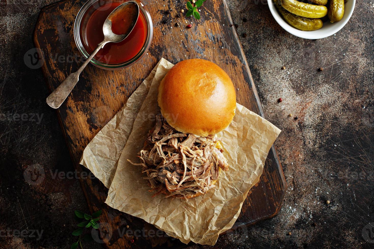 Pulled pork sandwich photo