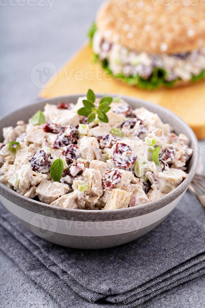 ensalada de pollo con cereza seca foto