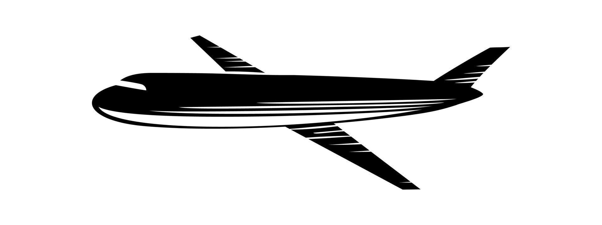 diseño de silueta de avión. icono, signo y símbolo del avión. ilustración vectorial de transporte aéreo. vector