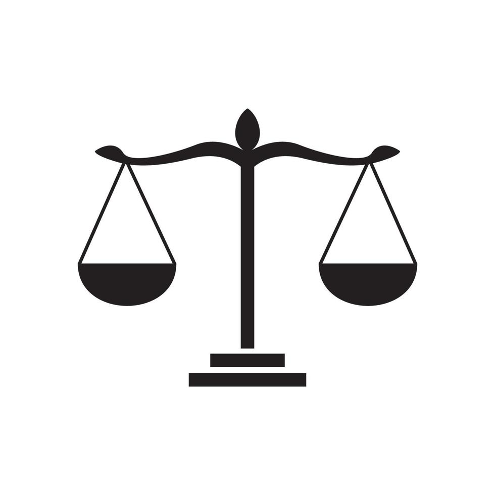 scale icon design illustration. equality of law sign and symbol. court ...