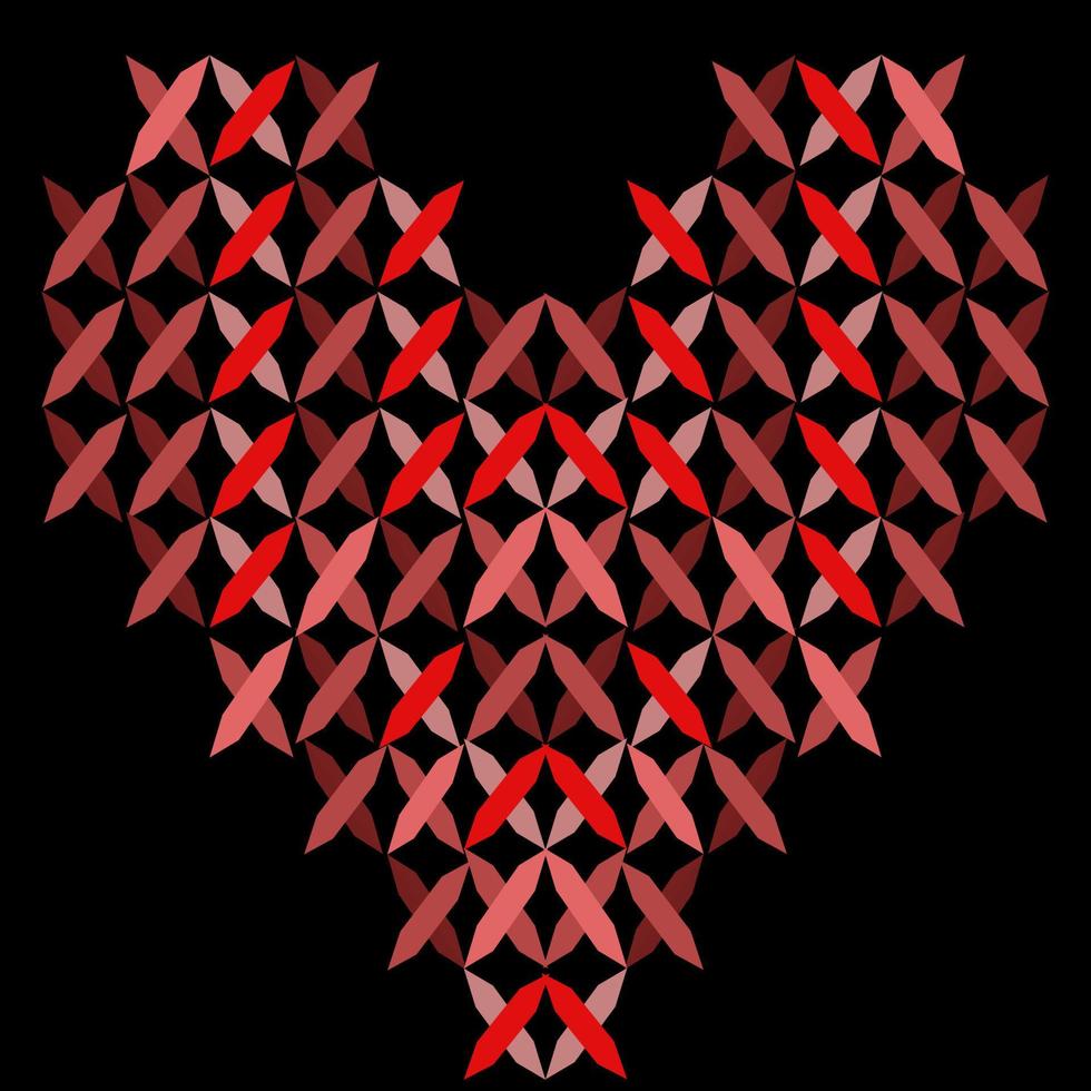 corazón rojo y negro vector