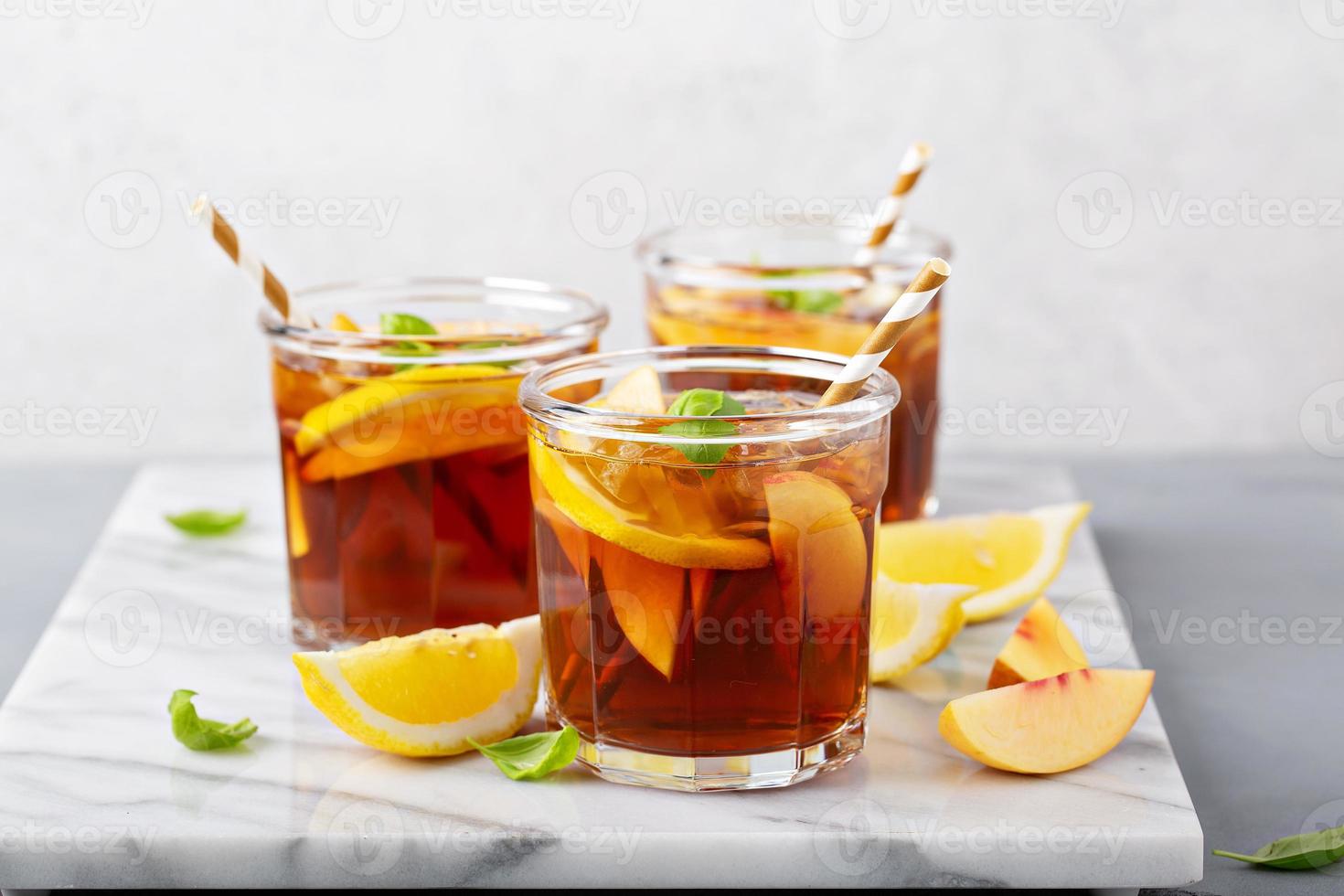 Peach and lemon ice tea photo