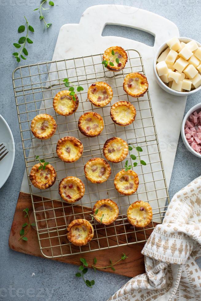 Mini ham and cheese quiches photo
