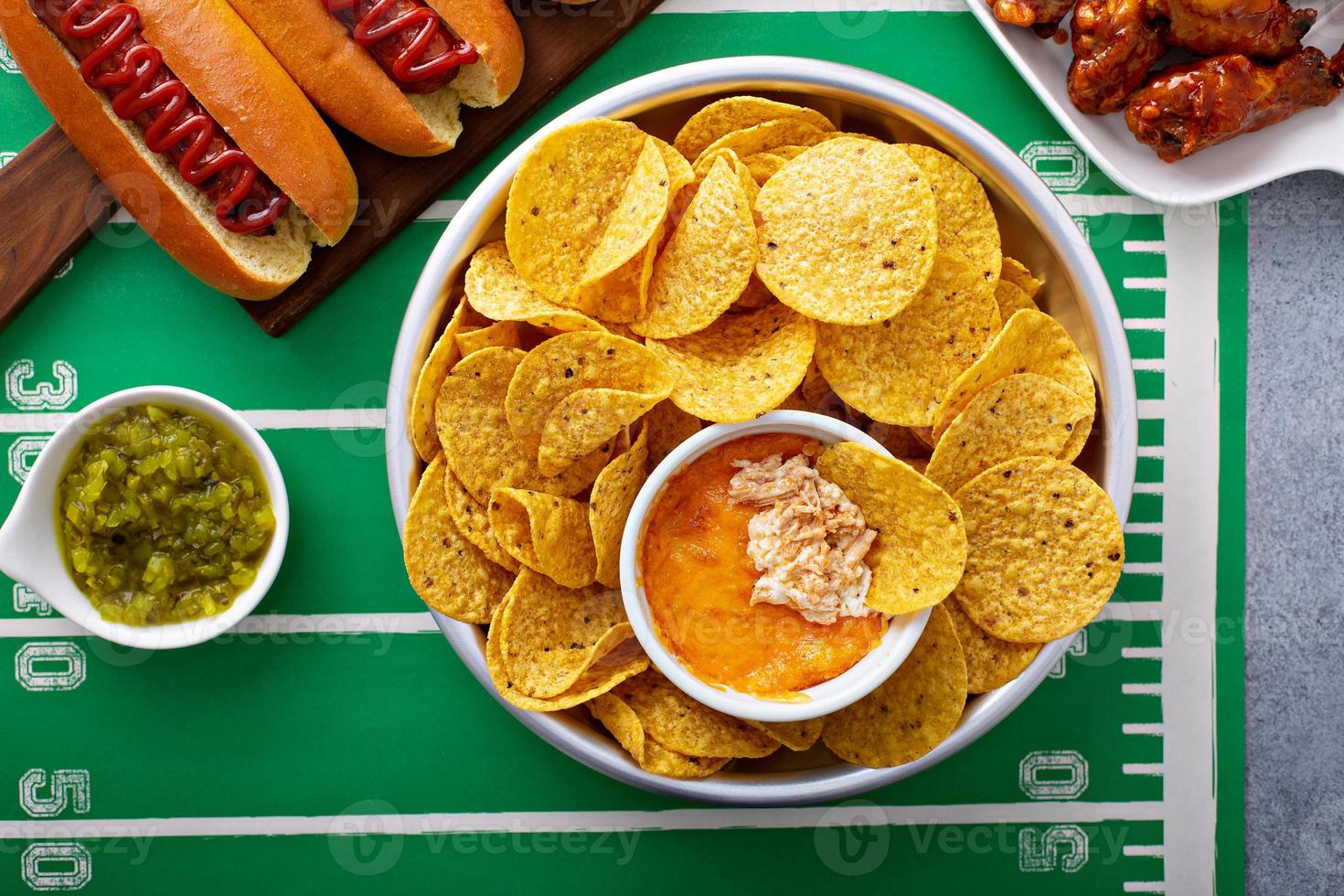 Buffalo chicken dip and chips photo