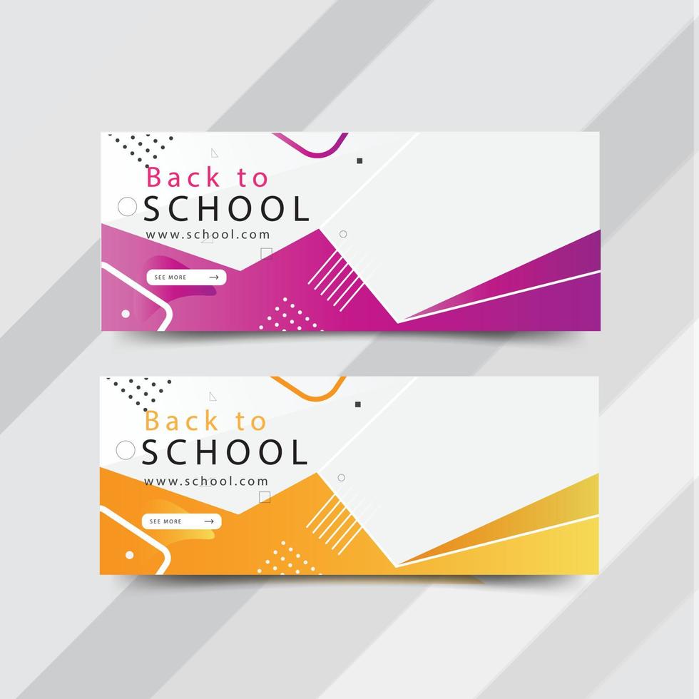 Back to school web banner design vector