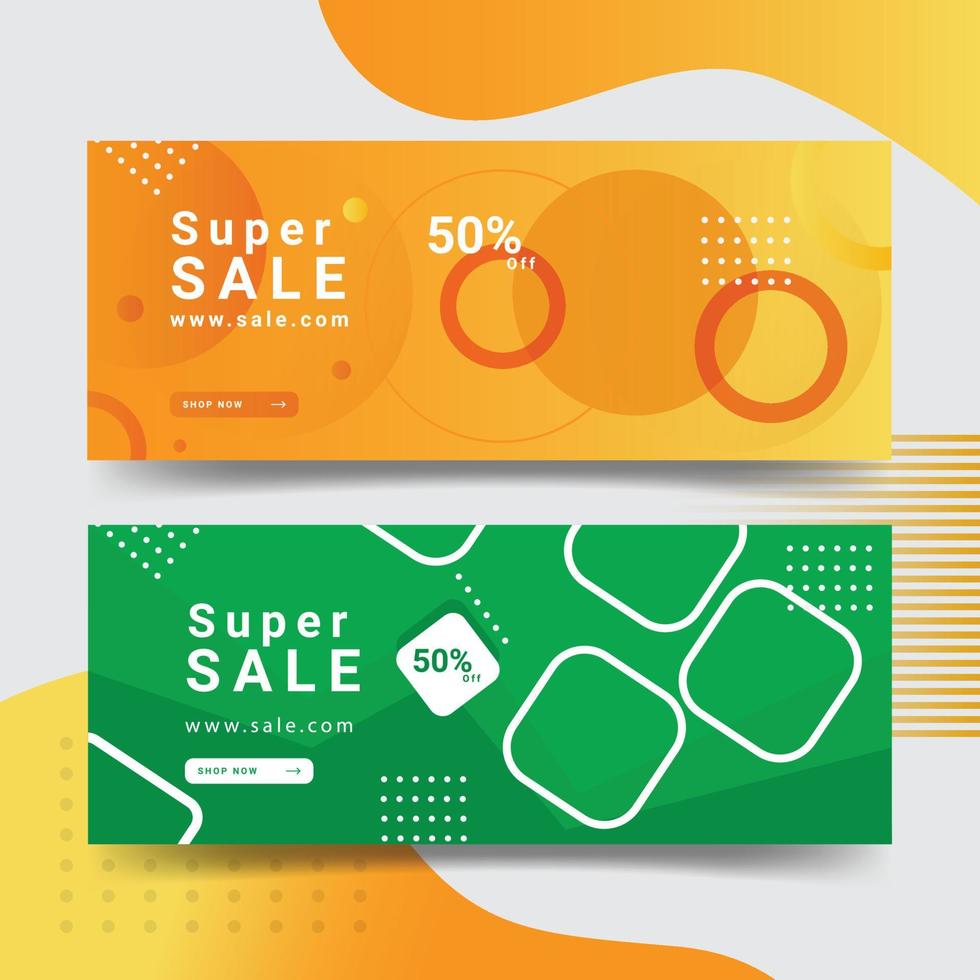 diseño de plantillas de banner web de super venta vector