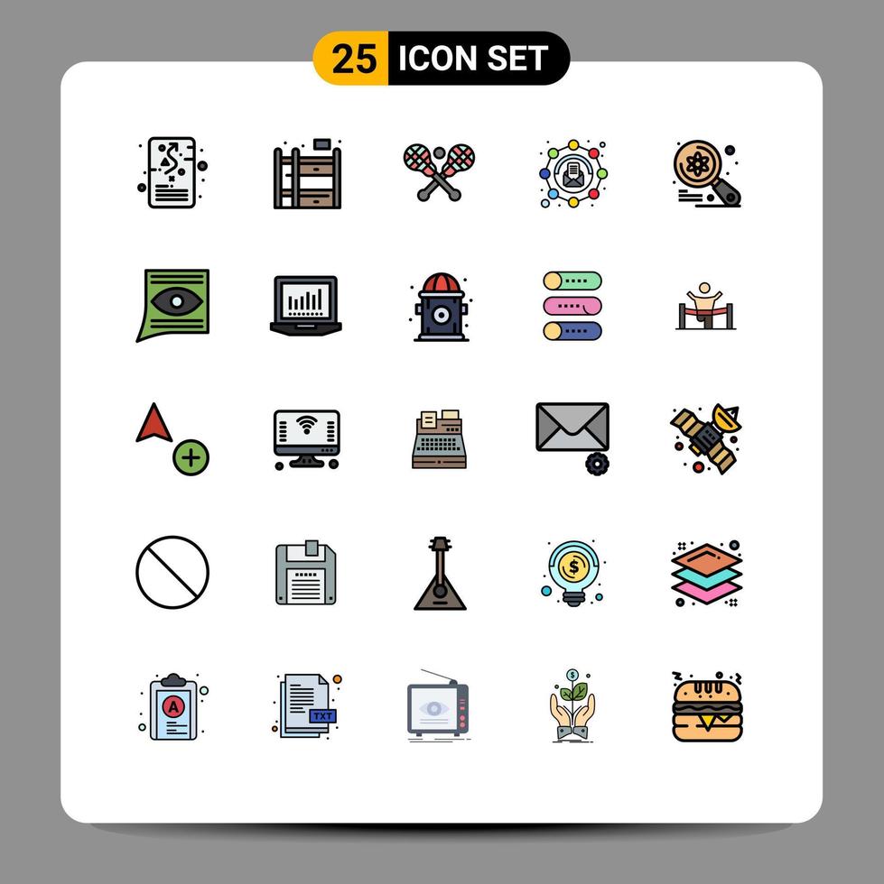 conjunto de 25 iconos de interfaz de usuario modernos signos de símbolos para examinar elementos de diseño de vectores editables de afiliados de marketing cruzado de mensajes